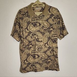 M.E. Sport Vintage Paisley Polo Shirt size Large